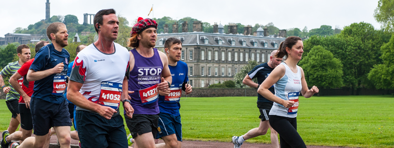 Runners mid race in Edinburgh