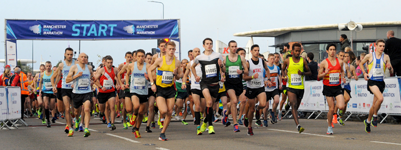 Runners taking part in the Manchester Marathon